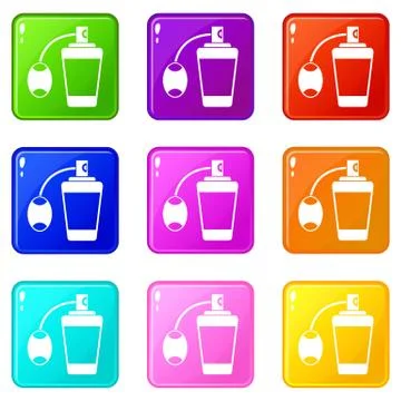 Retro perfume set 9 Illustrazione stock