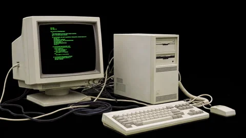 Retro personal computer Stock Footage 342434258