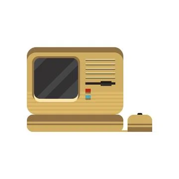 Retro personal computer, vintage PC vector Illustration on a white background Stock Illustration