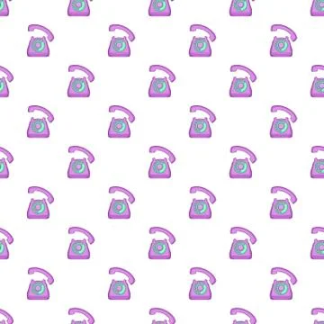 Retro phone is calling pattern, cartoon style Ilustración de archivo