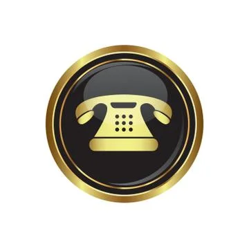 Retro phone gold Stock Illustration