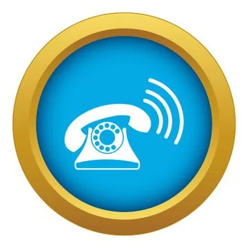 Retro phone icon blue vector isolated 库存插图