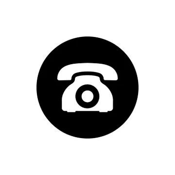 Retro phone icon in circle Vector telephone symbol Stock Illustration