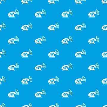 Retro phone pattern seamless blue 스톡 일러스트