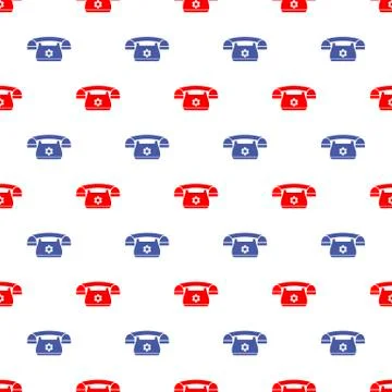 Retro Phone Pattern. Silhouette of Old Telephone Stock Illustration