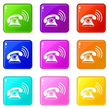 Retro phone set 9 Ilustración de archivo