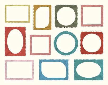 Retro photo frame isolated set Stock-Illustration