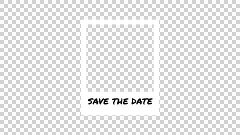 Retro photo frame with "Save the Date" text on transparent background. Stock Illustration