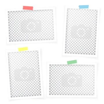 Retro photo frame with shadows. Vector illustration. Stock Illustration
