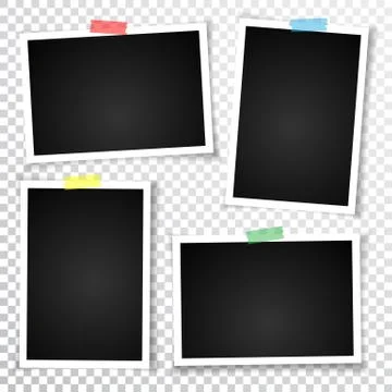 Retro photo frame with shadows. Vector illustration. Stock Illustration