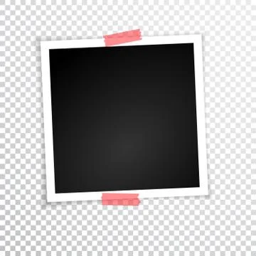 Retro photo frame with shadows. Vector illustration. Stock Illustration