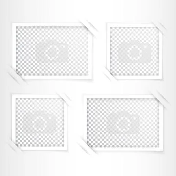 Retro photo frame with shadows. Vector illustration. Stock Illustration