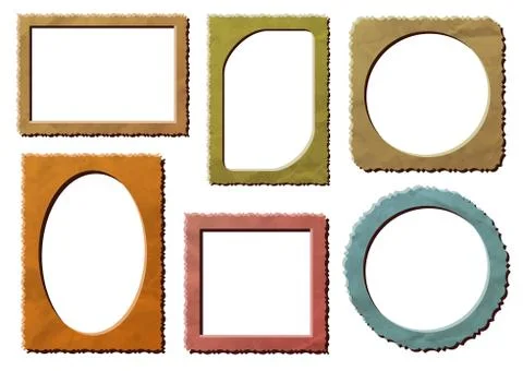 Retro photo frames set Stock Illustration
