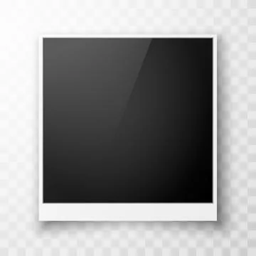 Retro photo frames with thin white margins on a transparent background. Illustrazione stock
