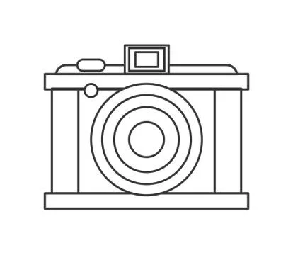 Retro photographic camera icon Stock Illustration