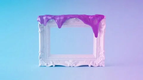 Retro picture frame with slime and copy space Stock Footage 201383497