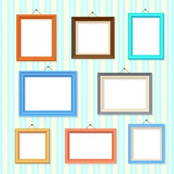 Retro picture image cartoon frames vector set Stock Illustration