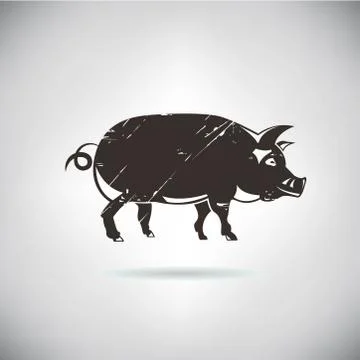 Retro pig Stock Illustration