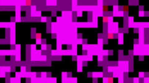 Retro Pink 8Bit Pixel Art Random Grid Flow 4K Seamless Loop Video stock 333815289