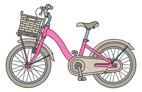 The retro pink bicycle Stock Illustration