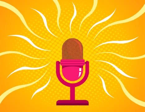 Retro pink microphone Illustrazione stock