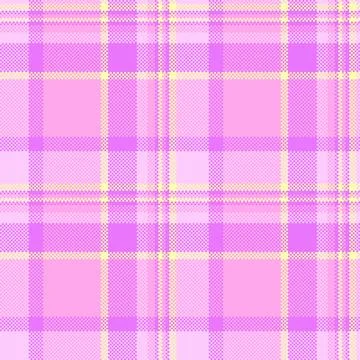 Retro pink plaid pattern. Pixelated textile design, reminiscent of vintage fa Stock Illustration