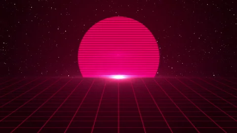 Retro With Pink Sun, Retro Background Animation Stock Footage 337021830