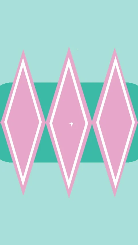 Retro Pink &amp; Teal Diamond Pattern - Seamless Animated Wallpaper Loop Stock Footage 319504612