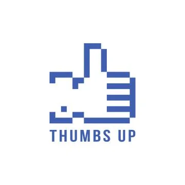 Retro pix element thumbs up icon Illustrazione stock