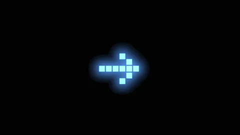 Retro Pixel Arrow animation on a black background. Motion graphic design. Swipe  Stock Footage 152259496