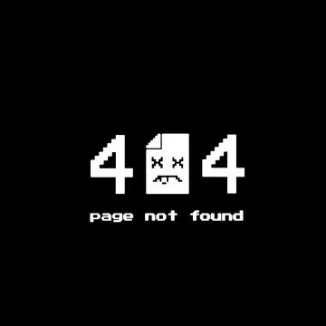 Retro pixel art 404 error page not found with no signal message. Ilustración de archivo
