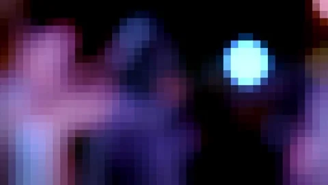 Retro Pixel Art Background with Glowing LED Lights Stock Footage 337239211