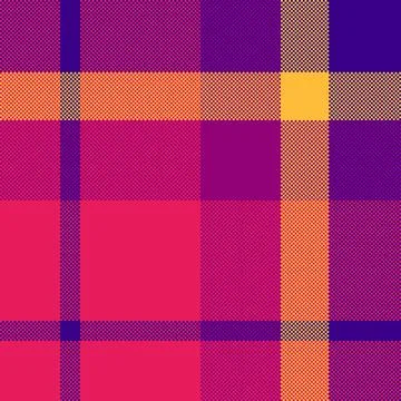 Retro pixel art design with bold colors and a geometric plaid pattern. Versat Stock Illustration