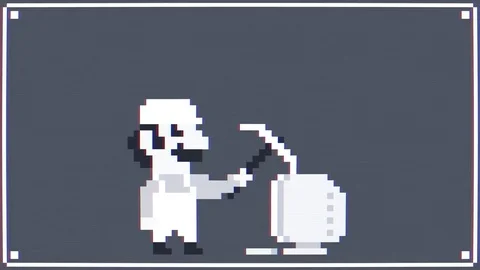Retro Pixel Art Game Bitcoin Mining Character Loop Animation. Blockchain 스톡 동영상 83769610