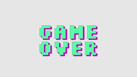 Retro pixel art game over esports reaction 2D animation Stock Footage 338006079