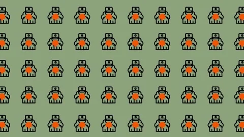 Retro Pixel Art Pattern - A Nostalgic Video Game Vibe. Stock Footage 325381751