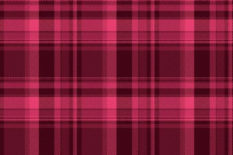 Retro pixel art plaid pattern in shades of pink. A nostalgic, textured backgr Illustrazione stock