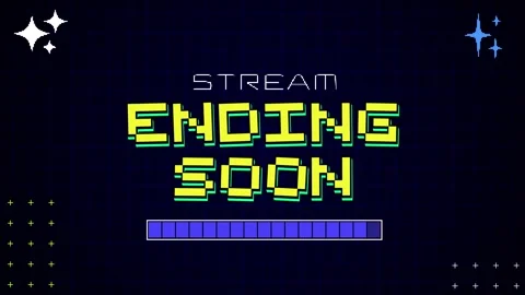 Retro Pixel Art Stream Ending Soon Screen Animation Loop with Gaming Grid Video stock 311108342