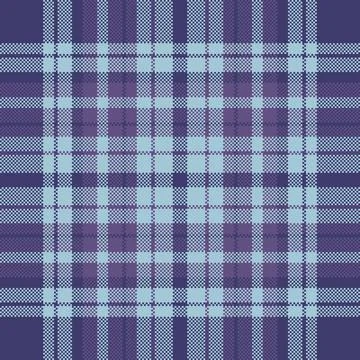 Retro pixel art tartan pattern. Pixelated fabric texture in shades of purpl.. 스톡 일러스트