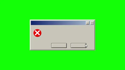 Retro pixel error dialog window click animation Stockbeeldmateriaal 331232529