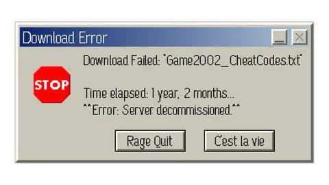 Retro pixel error popup window, humorous game download fail, vector illustration Stock Illustration