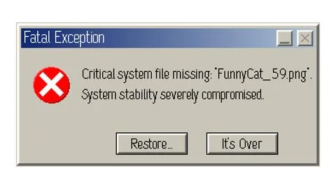 Retro pixel fatal exception error window Stock Illustration