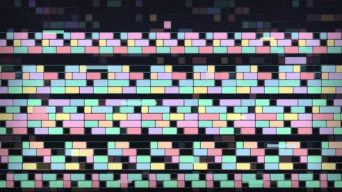 Retro pixel glitch animation with colorful digital noise and cyber patterns Stock Footage 346740449