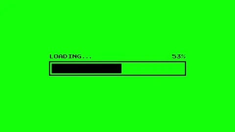 Retro Pixel Loading Bar Animation 100 Percent on Green Screen Stock Footage 313460133