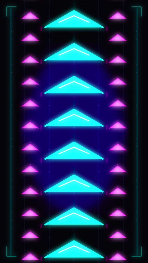 Retro pixel neon arrow motion loop Vídeo Stock 346649464