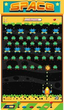 Retro pixel space game interface Illustrazione stock