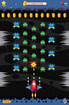 Retro pixel space game interface Illustration