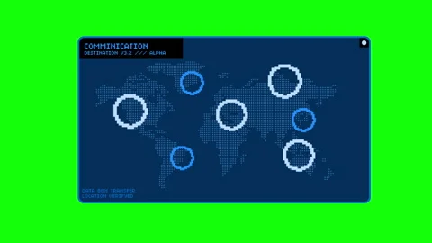 Retro pixel worldmap location animation Stock-Footage 240321630