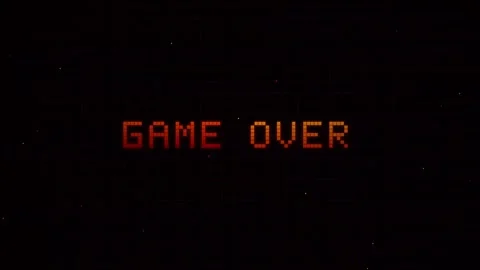 Retro Pixelated Game Over Text Animation Vídeos de archivo 347341961