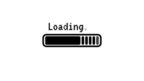 Retro Pixelated Loading Bar Animation on White Stock Footage 317445391